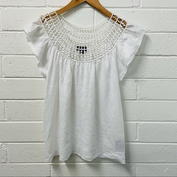 Witchery Tops Witchery White 0 Linen Top Size 8 Poshmark